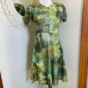 60s/70s Monet print dress